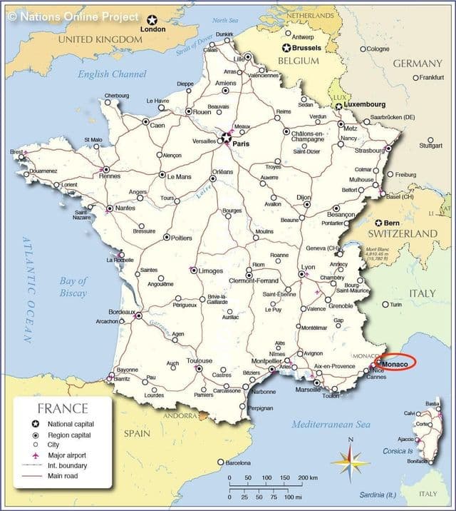 モナコ 地図上のモナコ