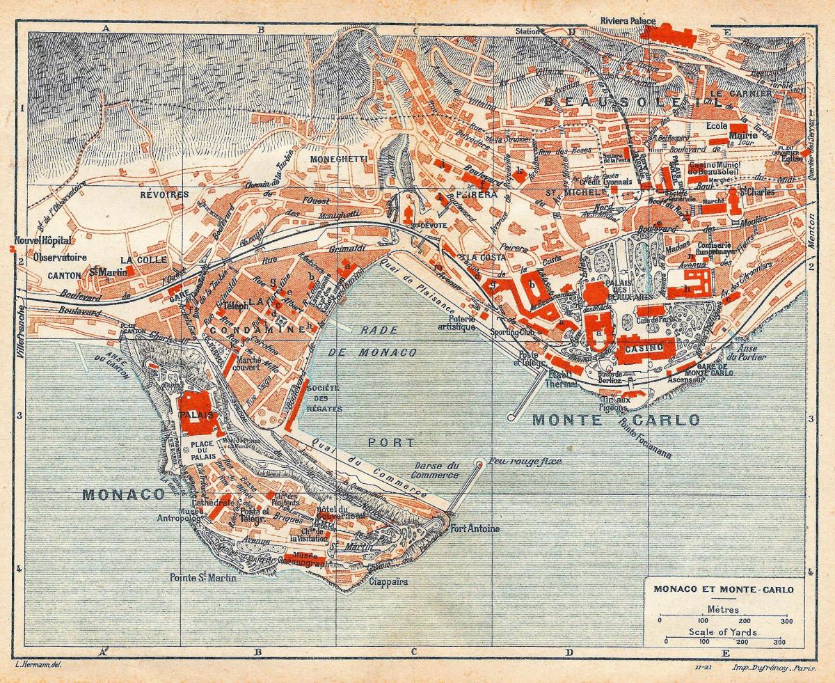 モナコのアンティーク地図