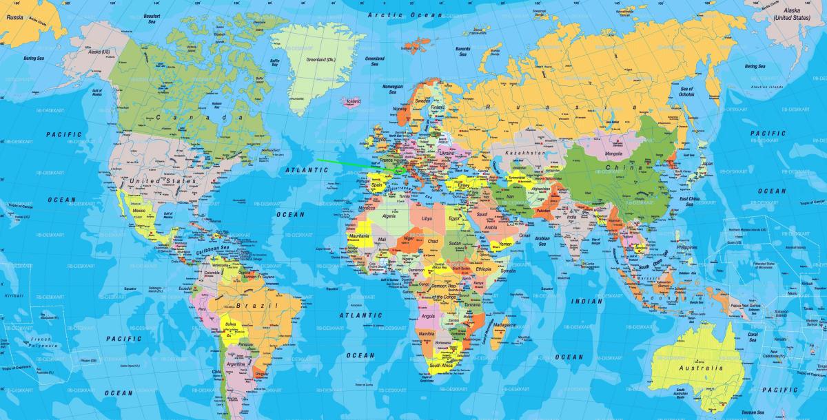 世界地図上のモナコの位置